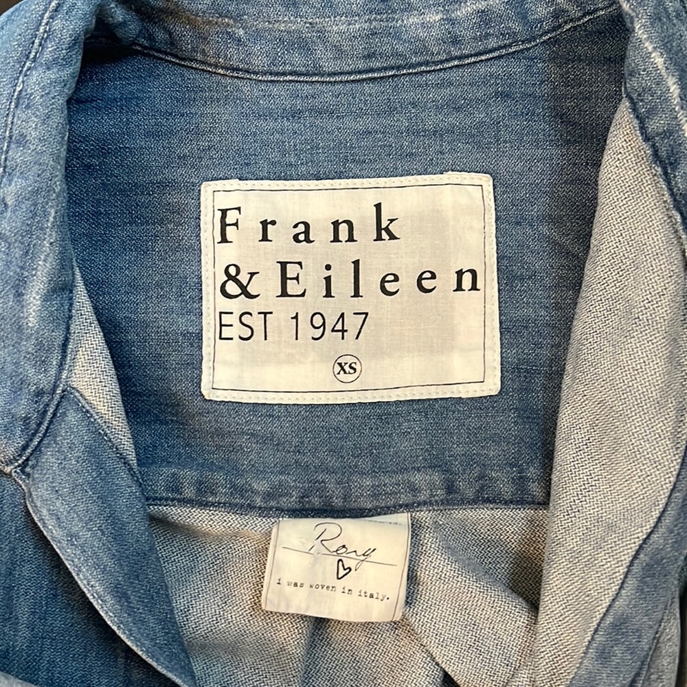 Frank & Eileen Rory Shirtdress Distressed Vintage Denim Wash Size XS NWOT